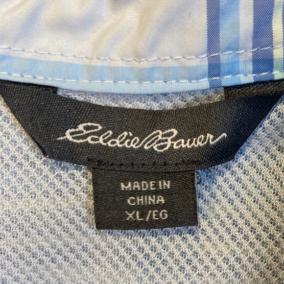 Eddie Bauer Womens XL Blue Plaid Short Sleeve Button Up Hiking Shirt EB004068 - Picture 3 of 11